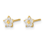 14k Madi K Kids CZ Star Childrens Post Earrings