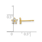 14k Madi K Kids CZ Star Childrens Post Earrings