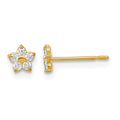 14k Madi K Kids CZ Star Childrens Post Earrings