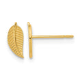 14k Madi K Kids Leaf Childrens Post Earrings