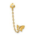 14k Madi K CZ Butterfly and Flower Double Post with Chain Single Earring