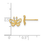 14k Madi K Polished CZ Butterfly Childrens Post Earrings