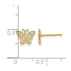 14k Madi K Kids CZ Butterfly Childrens Post Earrings