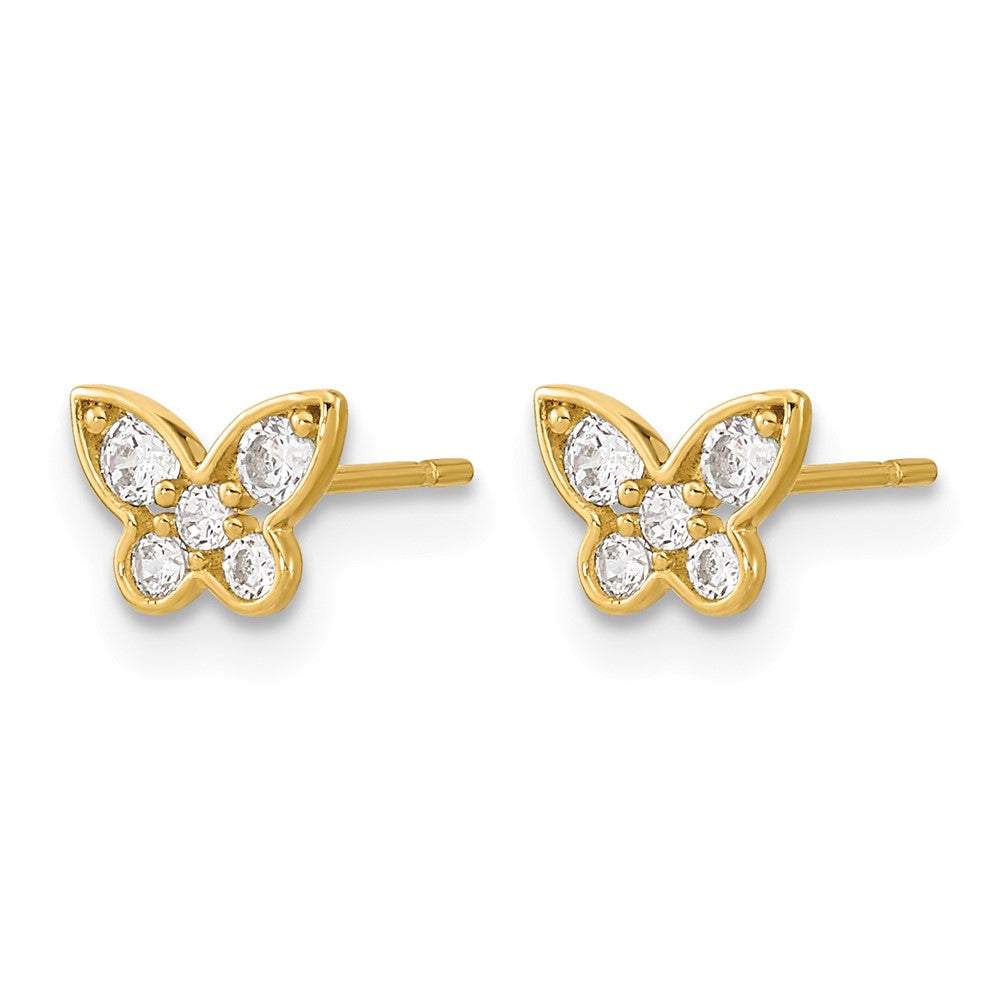 14k Madi K Kids CZ Butterfly Childrens Post Earrings