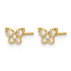 14k Madi K Kids CZ Butterfly Childrens Post Earrings