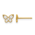 14k Madi K Kids CZ Butterfly Childrens Post Earrings