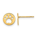 14k Madi K Kids Pawprint Childrens Post Earrings
