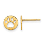 14k Madi K Kids Pawprint Childrens Post Earrings
