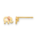 14k Two-tone Madi K Mother of Pearl Elephant Childrens Post Earrings