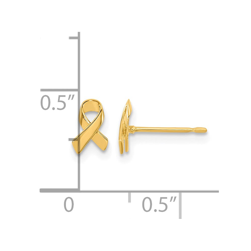 14k Madi K Awareness Ribbon Childrens Post Earrings