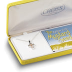 Cherishables Mustard Seed Acrylic Cross 18 inch Silver-plated Necklace with Mustard Seed Legend Message Card