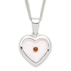 Cherishables Mustard Seed Acrylic Heart 18 inch Silver-plated Necklace with Mustard Seed Legend Message Card