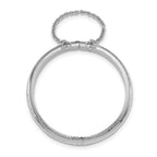 Sterling Silver Rhodium-plated Textured Safety Hinged Baby Bangle with Pink Gift Pouch