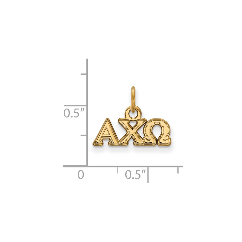 Sterling Silver Gold-plated LogoArt Alpha Chi Omega Sorority Greek Letters Extra Small Pendant