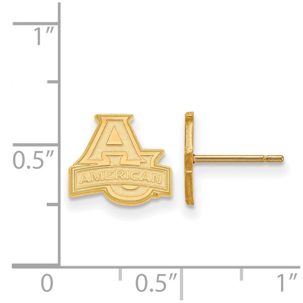Sterling Silver Gold-plated LogoArt American University Extra Small Post Earrings