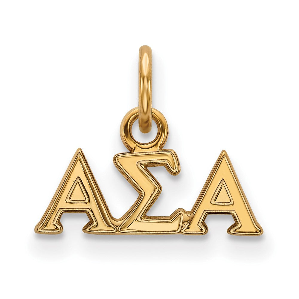 Sterling Silver Gold-plated LogoArt Alpha Sigma Alpha Sorority Greek Letters Extra Small Pendant