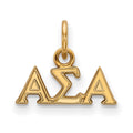 Sterling Silver Gold-plated LogoArt Alpha Sigma Alpha Sorority Greek Letters Extra Small Pendant