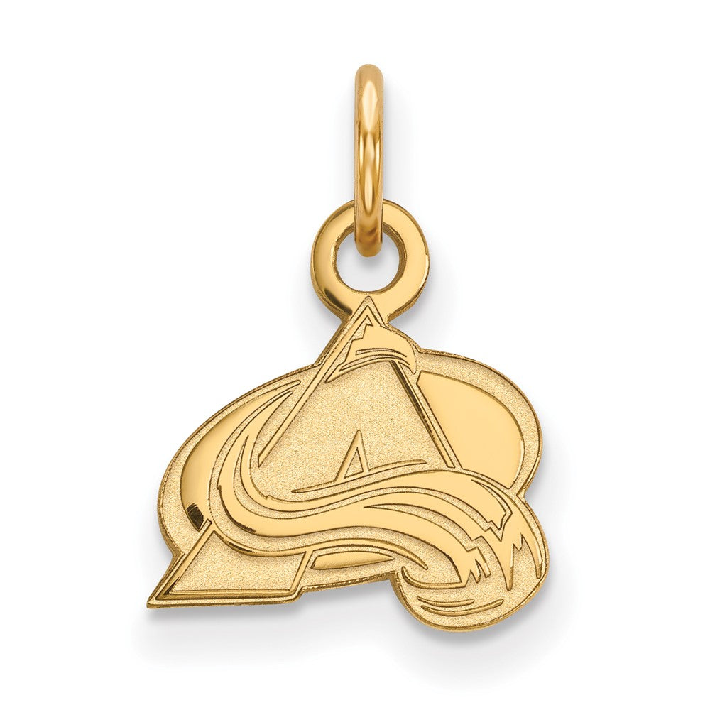 Sterling Silver Gold-plated NHL LogoArt Colorado Avalanche Letter A Extra Small Pendant