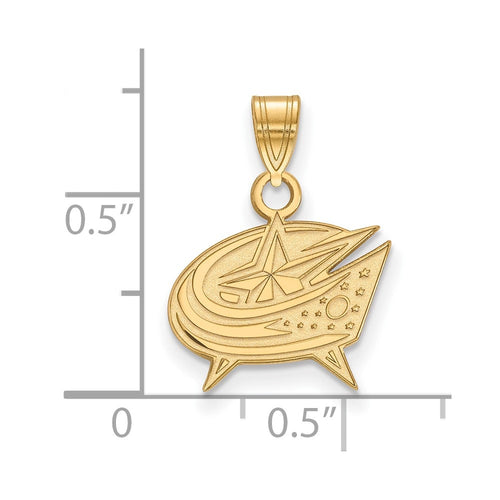 10k Gold NHL LogoArt Columbus Blue Jackets Small Pendant