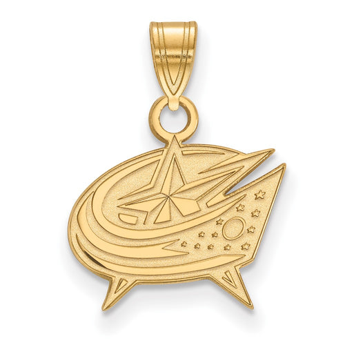 10k Gold NHL LogoArt Columbus Blue Jackets Small Pendant