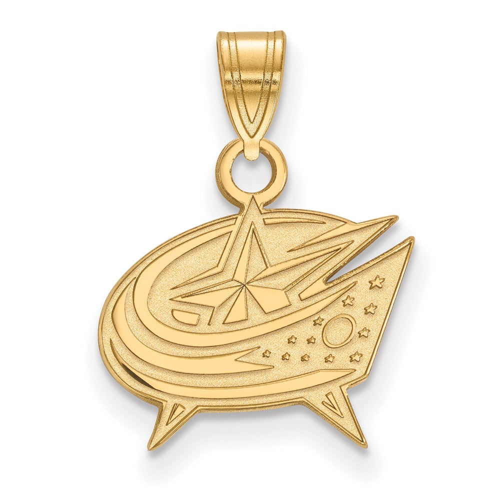 14k Gold NHL LogoArt Columbus Blue Jackets Small Pendant
