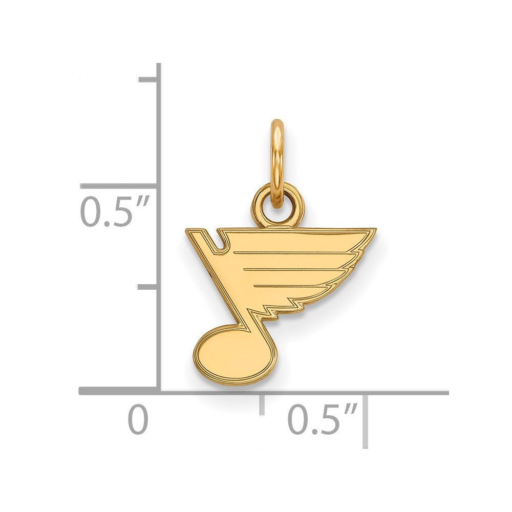 Sterling Silver Gold-plated NHL LogoArt St. Louis Blues Extra Small Pendant