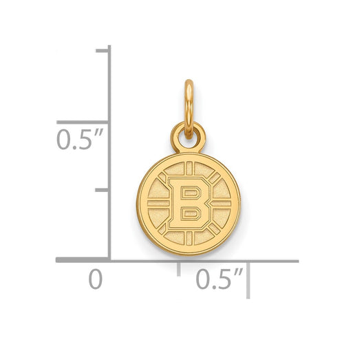 10k Gold NHL LogoArt Boston Bruins Extra Small Pendant
