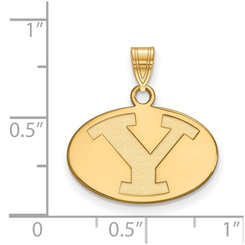 10k Gold LogoArt Brigham Young University Letter Y Small Pendant