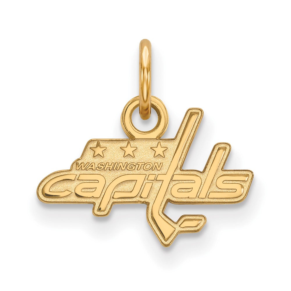 Sterling Silver Gold-plated NHL LogoArt Washington Capitals Extra Small Pendant