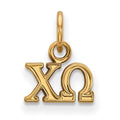 Sterling Silver Gold-plated LogoArt Chi Omega Sorority Greek Letters Extra Small Pendant