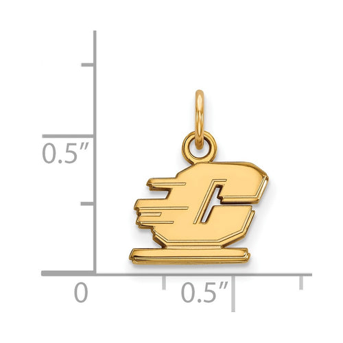 10k Gold LogoArt Central Michigan University Letter C Extra Small Pendant