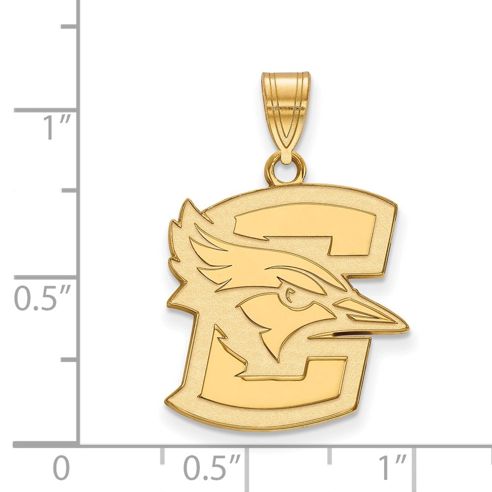 Sterling Silver Gold-plated LogoArt Creighton University Bluejay Large Pendant