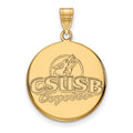 10k Gold LogoArt California State University San Bernardino Coyotes Large Disc Pendant