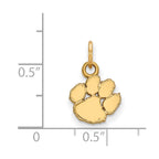 10k Gold LogoArt Clemson University Tiger Paw Extra Small Pendant