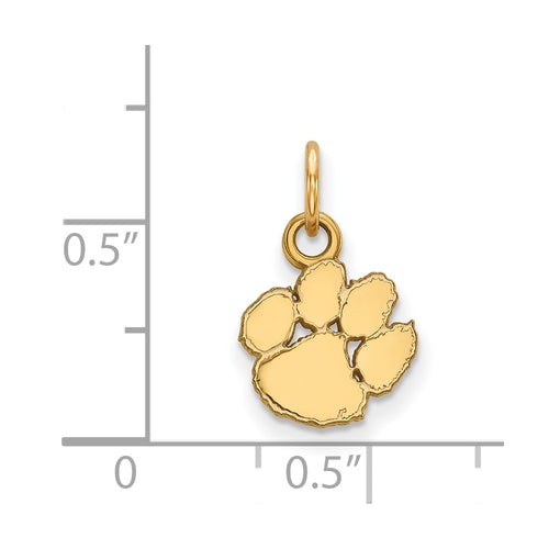 10k Gold LogoArt Clemson University Tiger Paw Extra Small Pendant