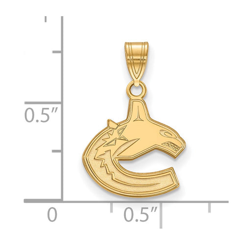 10k Gold NHL LogoArt Vancouver Canucks Small Pendant