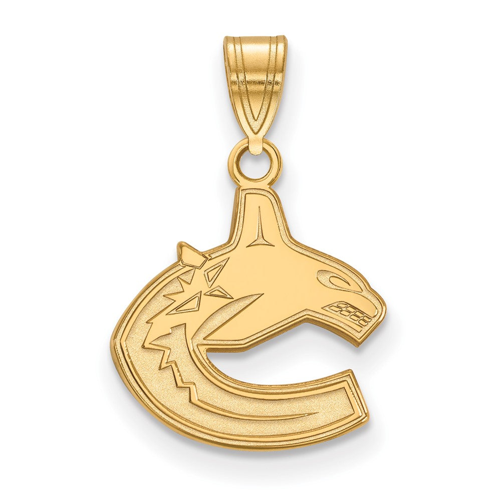 Sterling Silver Gold-plated NHL LogoArt Vancouver Canucks Small Pendant