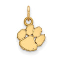 Sterling Silver Gold-plated LogoArt Clemson University Tiger Paw Extra Small Pendant