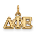 Sterling Silver Gold-plated LogoArt Delta Phi Epsilon Sorority Greek Letters Extra Small Pendant