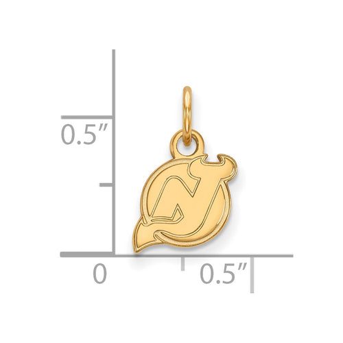 10k Gold NHL LogoArt New Jersey Devils Extra Small Pendant