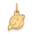Sterling Silver Gold-plated NHL LogoArt New Jersey Devils Extra Small Pendant