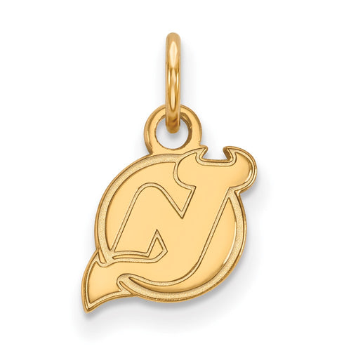 10k Gold NHL LogoArt New Jersey Devils Extra Small Pendant