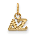 Sterling Silver Gold-plated LogoArt Delta Zeta Sorority Greek Letters Extra Small Pendant