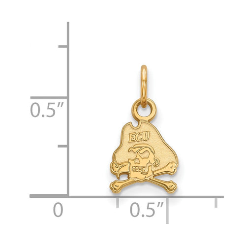 10k Gold LogoArt East Carolina University Pirate Extra Small Pendant