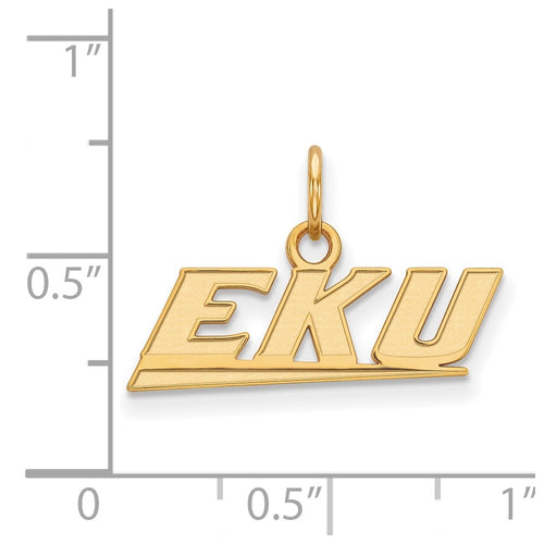 10k Gold LogoArt Eastern Kentucky University E-K-U Extra Small Pendant