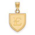 14k Gold LogoArt East Tennessee State University Letter E Shield Small Pendant