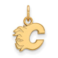 Sterling Silver Gold-plated NHL LogoArt Calgary Flames Letter C Extra Small Pendant