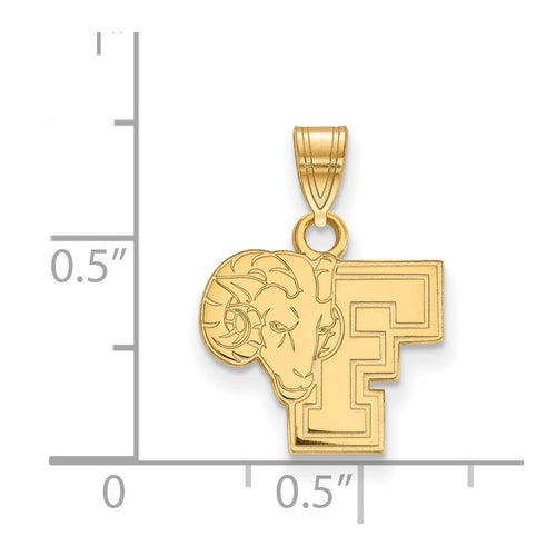 10k Gold LogoArt Fordham University Ram Small Pendant