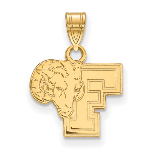 10k Gold LogoArt Fordham University Ram Small Pendant