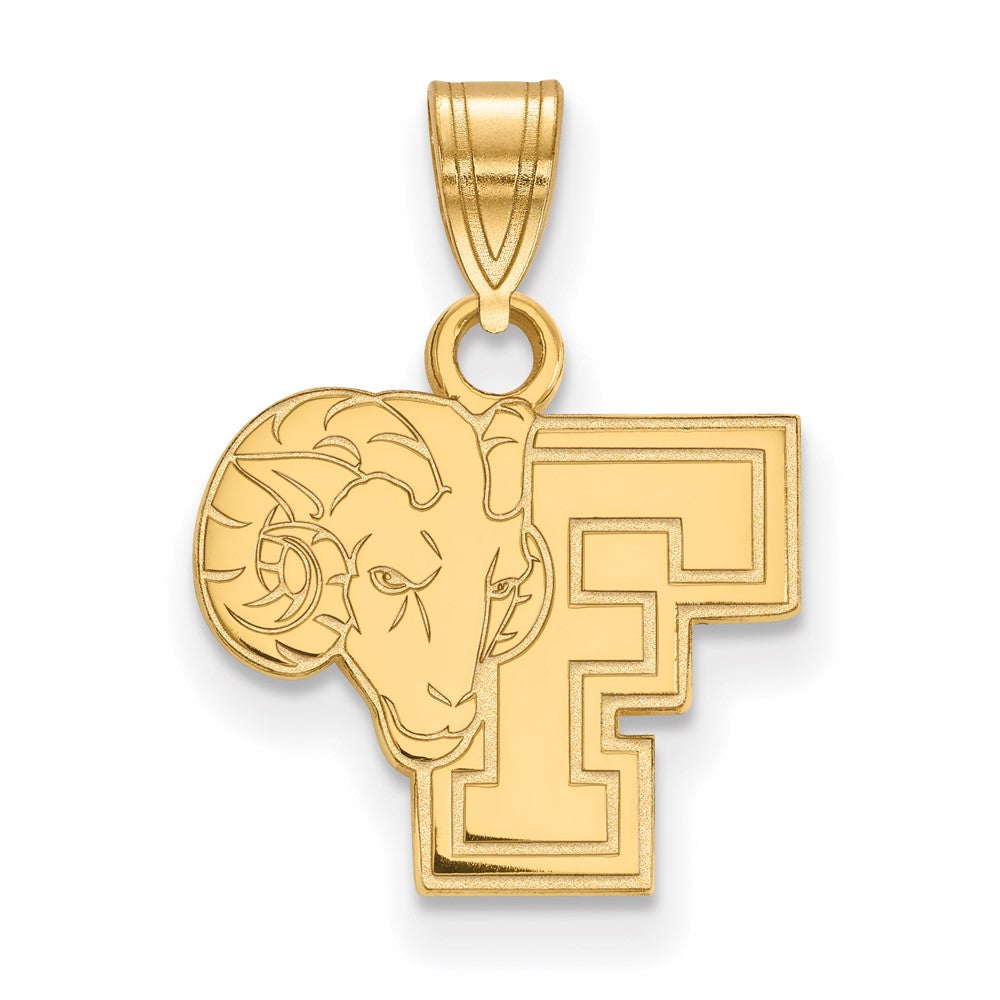 Sterling Silver Gold-plated LogoArt Fordham University Ram Small Pendant